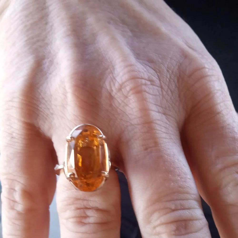 Natural Citrine and 14k Yellow Gold - Picture 6 of 7